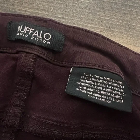 Buffalo David Bitton Vale Mid-Rise Stretch Skinny, Plum, Size 16/36, like new! - Picture 6 of 8